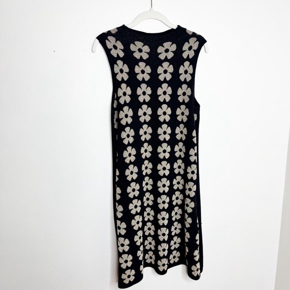 Floral Black and Cream Sleeveless Dress  ECI - Picture 1 of 4
